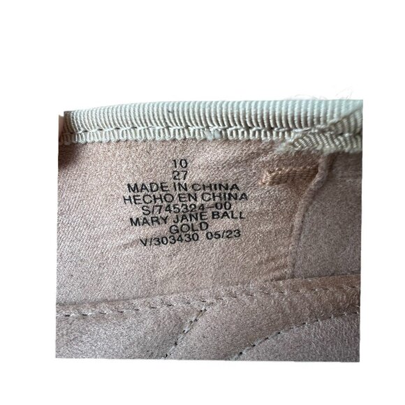 Old Navy Gold Satin Mary Jane Ballet Flats Womens Size 10 - Picture 6 of 7